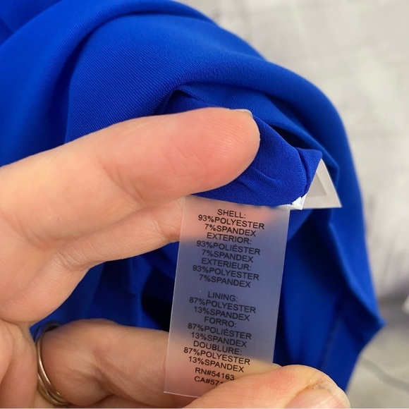 NWT Guess Size 6 Solid Royal Blue Dress Cutout Front Sexy Midi Long Sleeve - Picture 12 of 12